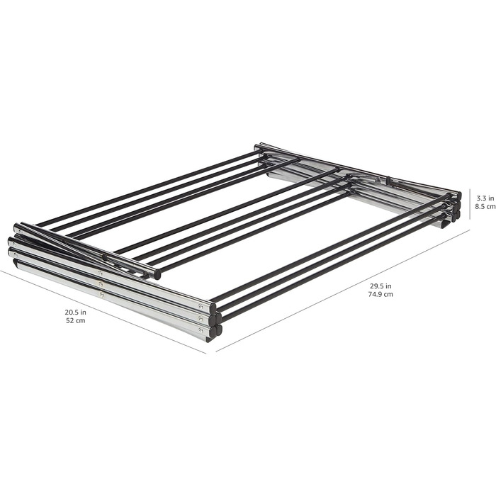 Складана сушарка для одягу-гармошки Storeo Basics, легована сталь, для використання в приміщенні, для одягу, хромована, одинарна