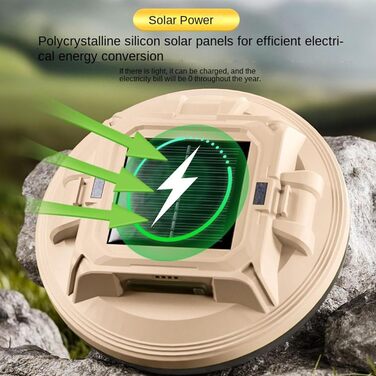 Сонячний кемпінговий ліхтар - Надзвичайно яскравий світлодіодний ліхтар з 4 режимами, водонепроникний, що перезаряджається, ідеально підходить для походів на природі, походів з рюкзаком, нічної риболовлі, роботи, відключень електроенергії, бежевий