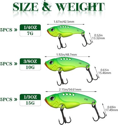 Блешні рибальські приманки блешні рибна приманка форель окунь риболовля приманки блешні приманки - 15 шт., 15/20 шт.