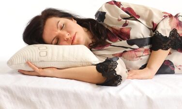 Гречана подушка, подушка для шиї, гречана подушка для голови від болю в шиї, подушка для сну на боці з бамбуковими наволочками, подушка для підтримки шиї з гречаної лушпиння, ортопедична подушка (40x80 см)