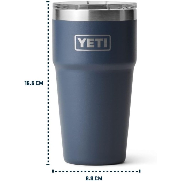 Стаканка YETI Rambler об&39ємом 591 мл (20 унцій) зі знімною кришкою MagSlider, термокружка з нержавіючої сталі, вакуумна ізоляція колір Firefly Yellow