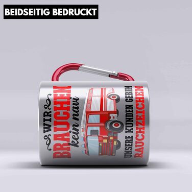 Тренд - Подарунковий кухоль з карабіном для пожежника, нержавіюча сталь, подарунок для пожежника, чоловік, чоловік, дорослий, кухоль з карабіном для пожежника, слоган з нержавіючої сталі (червоний)