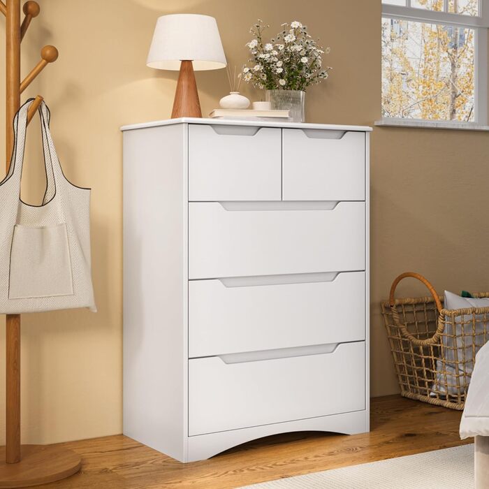 Комод з 5 шухлядами, комод для спальні, для офісу, вітальні, спальні, передпокою, меблів, 72x494 см, білий