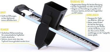 Слайсер Rhrspatz з нержавіючої сталі Spaetzle з функцією перемішування, дуже великий контейнер для тіста, готуйте шпецле в 4 рази