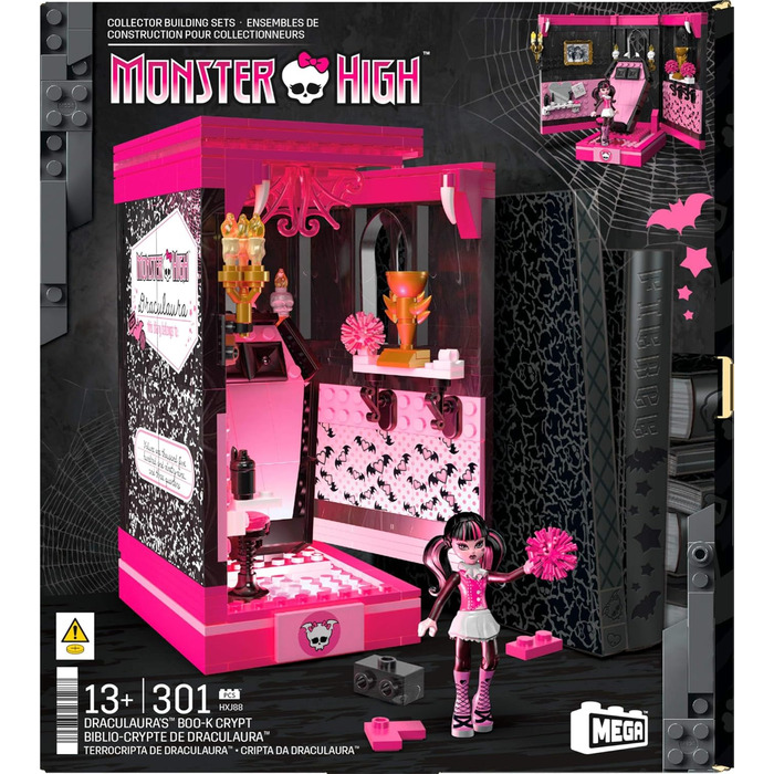 Конструктор MEGA Monster High Draculaura's Haunted Book Crypt HXJ88, 301 деталь