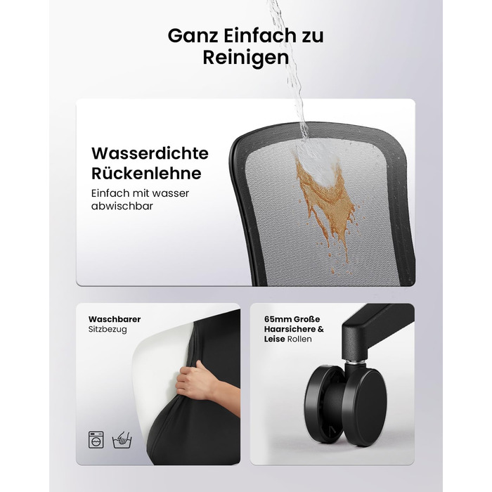 Ергономічне офісне крісло ProtoArc - Офісне крісло з дихаючої нейлонової сітки, поперекова підтримка, регульовані підлокітники, функція гойдання, ідеально підходить для тривалої роботи з дому/в офісі (Flexer Pro-Black)