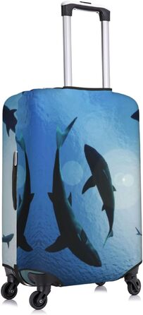 Чохол для валізи Акула TOMPPY еластичний, захисний, миється, підходить для валіз 18-32 дюйми, чорний, XL