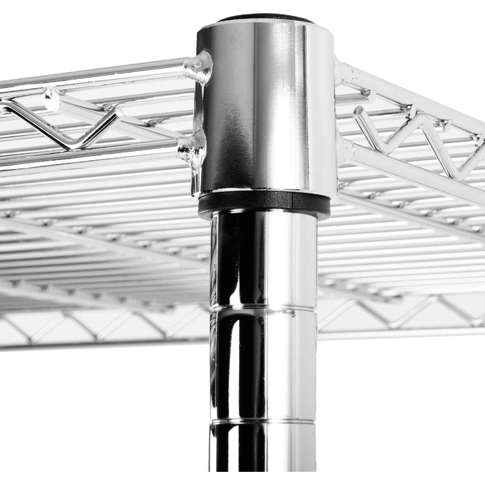 Кухонна полиця Floordirekt, дротяна полиця, металева полиця Вантажопідйомність приблизно 70 кг на полицю Багатофункціональна полиця для зберігання, полиця для ванної кімнати, складська полиця, полиця для підвалу Хромована (60x35x90 см 3 полиці) Everest 60