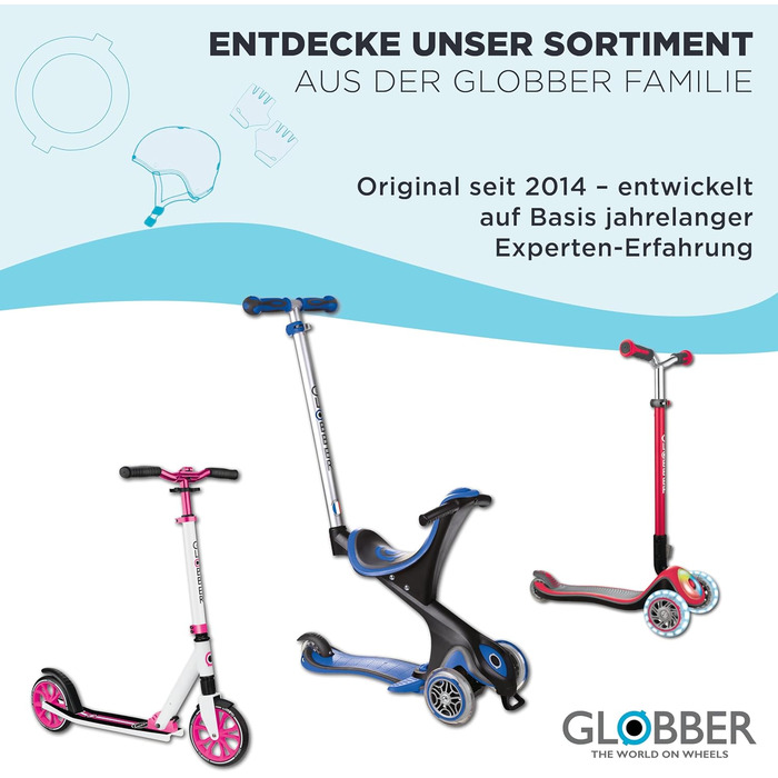 Складаний самокат GLOBBER JUNIOR Foldable Lights ECO Tretroller, 120/80 мм, ABEC 9, 3 колеса, LED-підсвітка, колір Blueberry