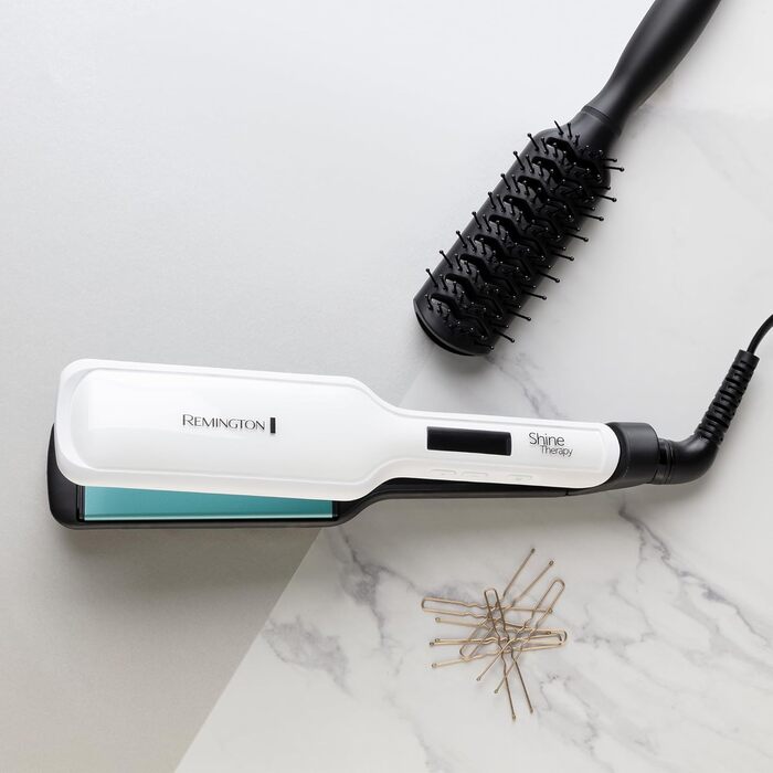 Випрямляч для волосся Remington Shine Therapy Wide S8550, широкі пластини, LCD-дисплей, 150230C