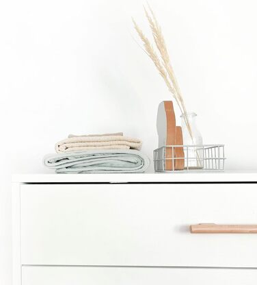 Пеленальний столик ATB ILA - 101 x 85 x 75 см - Повний комплект для дитячої кімнати - Функціональні меблі - Зручний пеленальний столик для немовлят з шухлядами (білий)