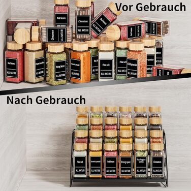 Підставка для спецій, чорна, кухонна полиця, зберігання спецій, кухня, для стільниці, органайзер для шафи, складаний металевий тримач для спецій, ширина 34 см, чорний, 1 упаковка