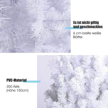 Штучна ялинка 150 см біла GOPLUS