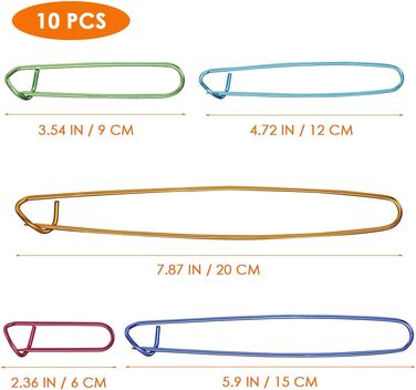 Тримачі для стібків для пряжі Безпечний тримач для вязальних паличок Вязальні спиці Маркери для стібків для плетіння Вязання гачком Вязання, 10 шт.