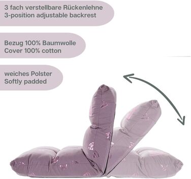 Дитяче крісло howa 2 в 1 шезлонг - спинка регулюється в 3 положеннях Rainbow 86011