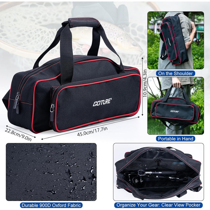 Набір для риболовлі Goture з 2 телескопічними вудками, повний комплект вудок 2, котушка для спінінгу 5.21 (91 підшипник), волосінь, коробка для снастей та сумка для перенесення для солоної/прісної води, подорожей подарунок для риболовлі T Набір вудок з су