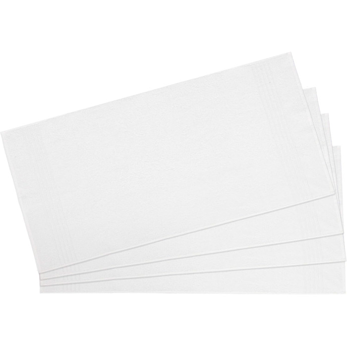 Набір з 4 рушників розміром 50x100 см - поглинаючі рушники для ванни білого кольору - з практичною вішалкою - з елегантними смужка