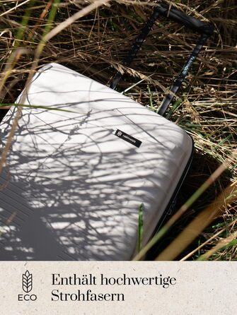 Еко-версія валізи на колесах для ручної поклажі Компактний борт-кейc 40 x 22 x 55 см з розширенням від 44 до 50 літрів Ультралегкий, всього 2,61 кг, бежевий колір