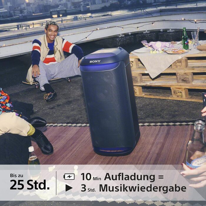 Колонка для вечірок, потужний звук на 360, портативна, 5 фронтальних/2 тилових динаміка, МЕГА-баси, 25 годин автономної роботи, св