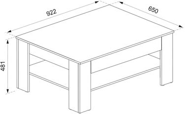 Журнальний столик Vicco Milan, стіл для вітальні з шухлядою, Сонома, 92,2 x 65 см
