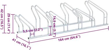 Велосипедна стійка, Підставка для 6 велосипедів, Велосипедна підставка Окремо стояча, Багатостендова підлогова стійка Велосипедна стійка, Оцинкована сталь