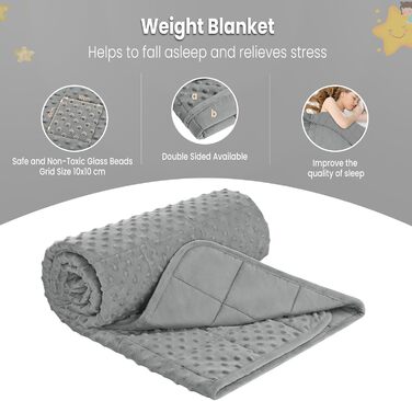 Ковдра WOLTU з обтяженням, бавовна, 2,3 кг, 90x120 см - Антистресова ковдра з обтяженням - Терапевтична ковдра, засіб для сну для дорослих, важкий куточок ліжка для кращого відпочинку - Пухнаста обтяжена ковдра 90x120 см, 2,3 кг