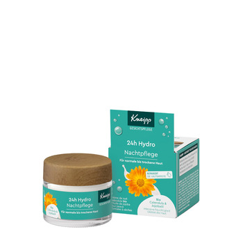 Крем для обличчя Kneipp Гідро-нічний догляд 24 години з органічною календулою та вітаміном Е для нормальної та сухої шкіри веганський 50 мл
