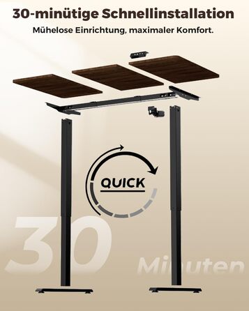 Стіл з регульованою висотою, 120 x 60 см, пам&39ять налаштувань висоти з 2 режимами, легке складання, для домашнього офісу, навчання та ігор, вінтажно-коричневий