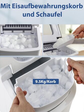Машина для виробництва кубиків льоду, 15 кг 24 години, 9 кубиків льоду за 6 хвилин, льодогенератор з лопатою для льоду та кошиком, льодогенератор для кухні, офісу, автофургону