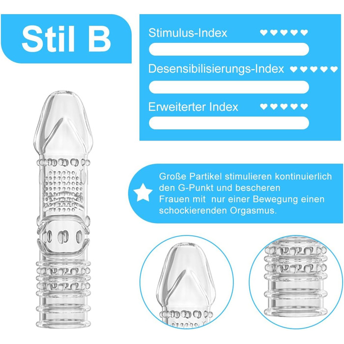 Набір з 4 силіконових насадок на пеніс QUEEN'S STORY