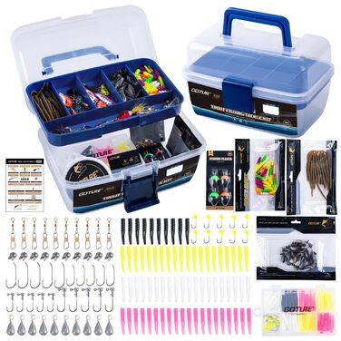 Набір для лову форелі Goture універсальний портативний набір рибальських приманок зі знімними відділеннями, у комплекті з приманками, гачками та грузилами, рибальський подарунок для рибалок, 209 предметів