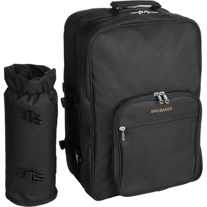 Рюкзак для пікніка BRUBAKER для 4 осіб, чорний, 30 39 x 21 см - вкл. відділення-холодильник знімний ізольований тримач для пляшок, чорний - 4 особи