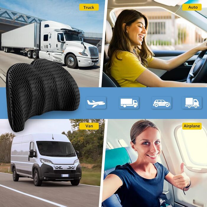 Поперекова опорна подушка для автомобіля, ортопедична поперекова подушка, поперекова опора з піни з ефектом пам&39яті для автомобіля, офісні крісла, інвалідні візки (чорна)