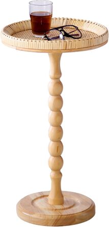 Стіл для напоїв, ротанг, круглий маленький приставний столик для невеликих приміщень, круглий приставний столик у стилі бохо, журнальний столик з ніжками з масиву дерева для вітальні, туалетний столик для спальні, кутові столики