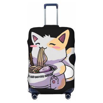 Чохол для валізи ZORIN, аніме-стиль Котик їсть рамен, захисний, водостійкий, для валіз розміром 45.7 - 81.3 см (XL)