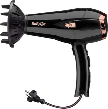 Набір BaByliss стайлер 2-в-1 Straight & Curl Brilliance ST482E та іонічний фен Cordkeeper 2000 D373E (2000 Вт) з функцією автоматичного згортання кабелю в руків'ї, чорний