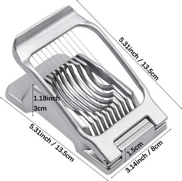 Яйцерізка, Професійний роздільник яєць Ріжучі дроти з нержавіючої сталі Посудомийна машина Безпечна, стабільна алюмінієва Інструме