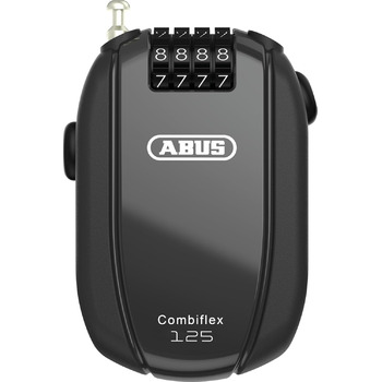 Тросовий замок ABUS Combiflex замок для кріплення лиж, шоломів, колясок та багажу різна довжина та міцність без тримача, 125 см, чорний