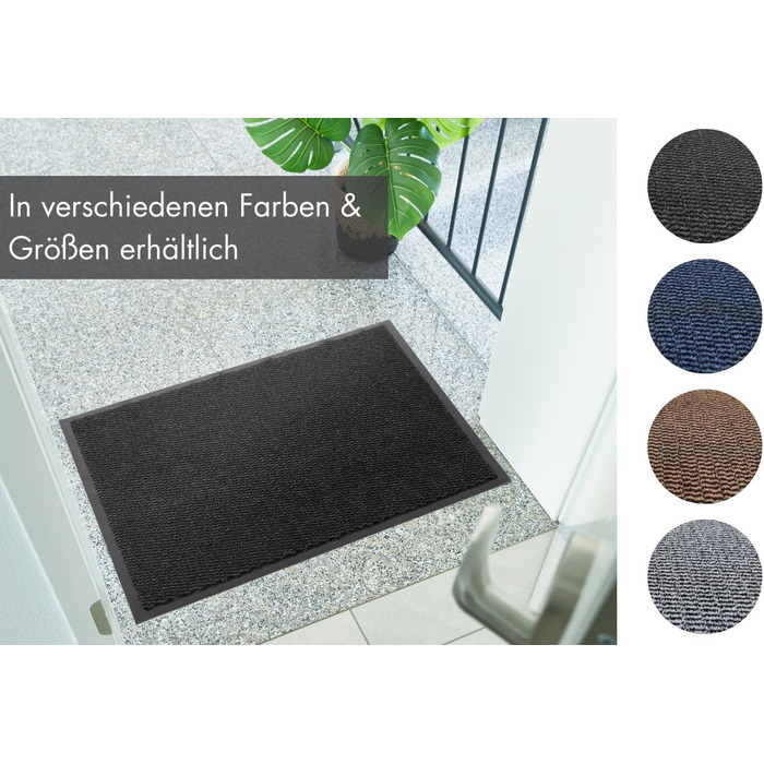 Килимок для дверей andiamo Easy - Килимок для входу, килимок для бруду та килимок для прихожей - Килимок для передпокою ефективно поглинає бруд - 120 x 180 см антрацитового кольору 120 x 180 см (Прямокутний) Антрацит