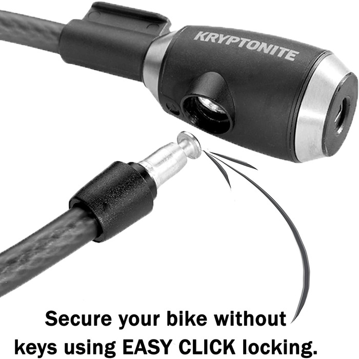 Трос замка для велосипеда Kryptonite KryptoFlex, довжина 60 см/182 см/3 м, товщина 12 мм, плетений сталевий трос з високим опором, протиугінний замок для спорядження для активного відпочинку, ключ від 15