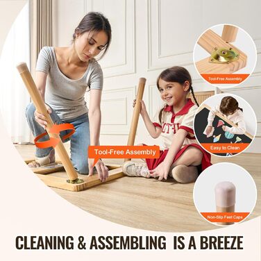 Сенсорний столик VEVOR для малюків, столик для гри з 3 складними контейнерами для зберігання та двосторонньою дошкою, столик з піском та водою, дерев&39яний сенсорний столик для малювання, навчання та їжі