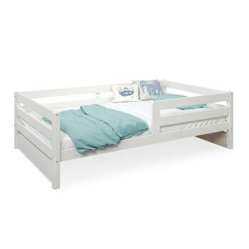 Дитяче ліжко Ehrenkind Sona з масиву сосни, біле, 120x200 см із захистом від падіння