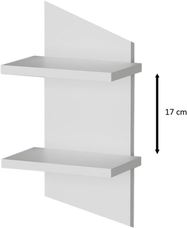 Настінна полиця MARAND, підвісна, 80 см Книжкова полиця з 5 полицями з ламінату матово-білого кольору, сучасна дизайнерська підвісна полиця для вітальні, офісу, коридору або кухні, легке складання, 5 полиць, матово-білий колір