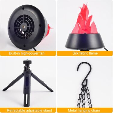 Світлодіодна лампа полум&39я Лампа зі штучним мерехтливим вогнем AC110-240V Декоративний світлодіодний ліхтар з ефектом полум&39я Для використання в приміщенні/на вулиці, на задньому дворі, у внутрішньому дворику, в саду, в будинку з привидами, на кемпінг