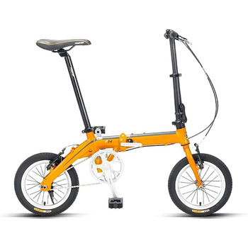 Дюймовий складний велосипед, товстостінна рама з вуглецевої сталі, підходить для їзди на свіжому повітрі, велосипед зі змінною швидкістю для дорослих A, 14 дюймів 14 дюймів A, 14-