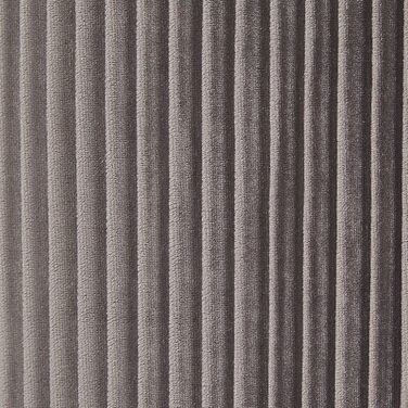 Круглий пуф у комплекті з 2 шт. , виготовлений з сірого оксамиту, пуф-отоманка з сидінням, рифлений дизайн, Miramar