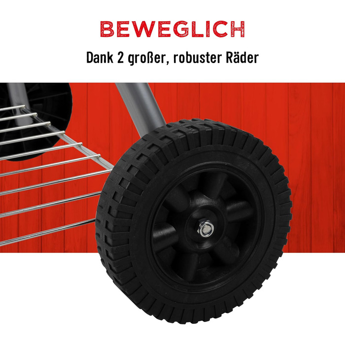 Набір для барбекю з кришкою - Вугільний гриль з попільником - Кулястий гриль діаметром 45 см