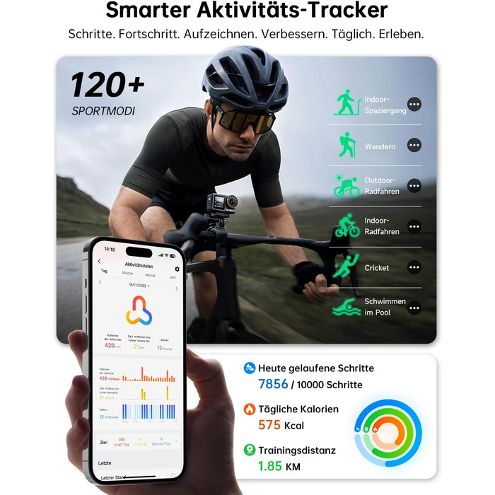 Розумний годинник Gydom для чоловіків з функцією телефону 1,85 дюйма HD 2 браслети фітнес-годинник фітнес-трекер серцевого ритму/SpO2/монітор сну/IP68 водонепроникний спортивний годинник крокомір для Samsung Android iOS чорний 1,85 дюйма чорний