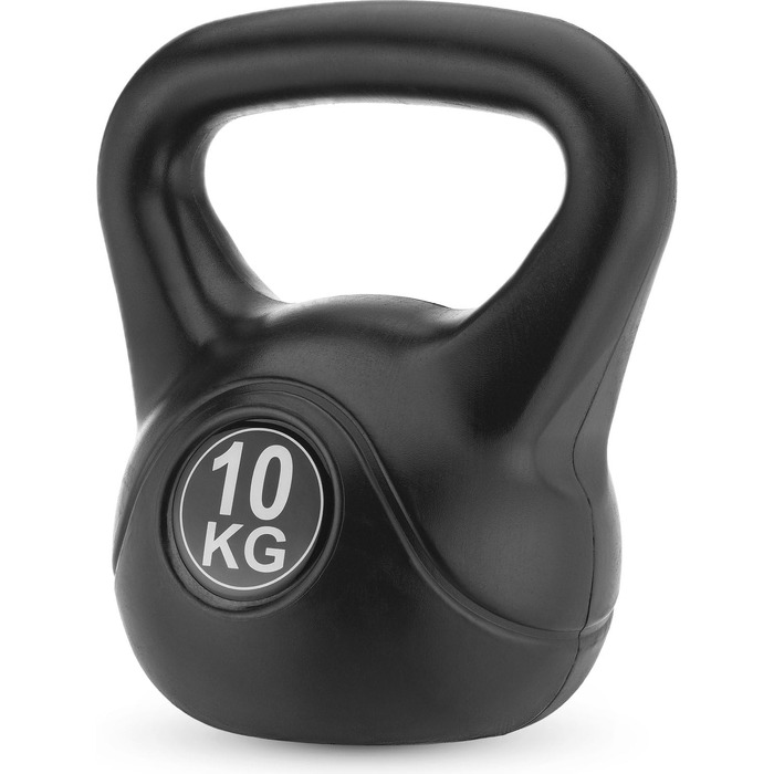 Гіря Gymtek 10 кг для силових тренувань фітнес-обладнання для нарощування м'язів, ергономічна ручка, чорна