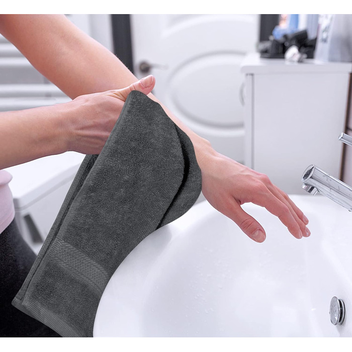 Набір бавовняних рушників - 100 бавовна ультра м'який і дуже абсорбуючий, 471 см - Упаковка з 6 шт. (сірий)